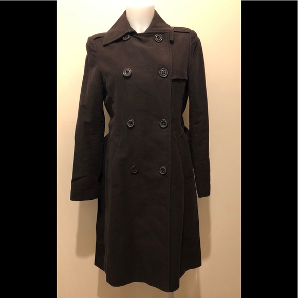 GAP LONGLINE BUTTON BELTED BROWN COAT🧥size S - Picture 5 of 17